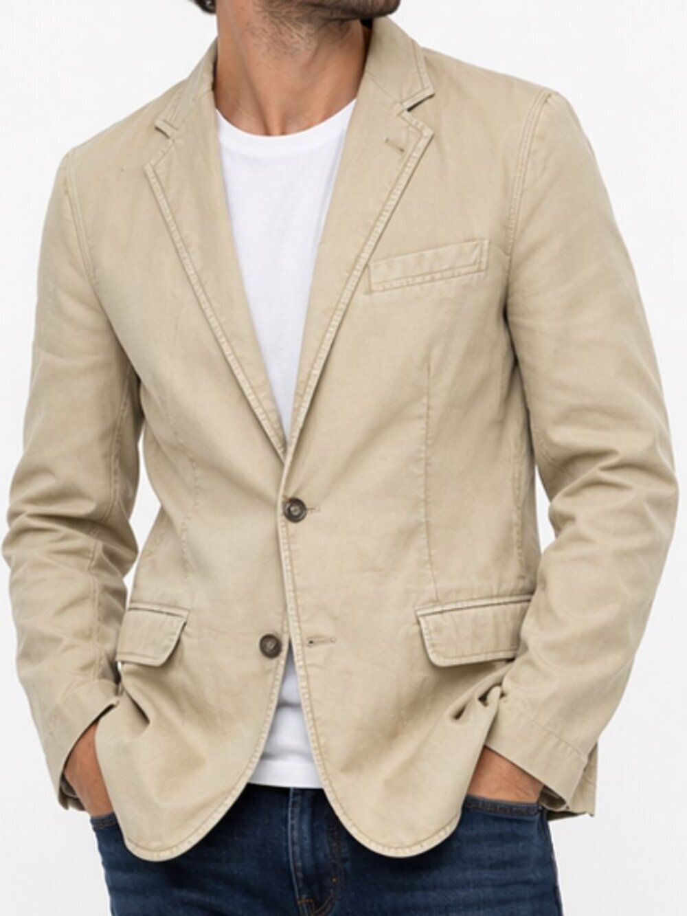 MARC ECKO Corduroy Blazer Cotton Jacket Khaki Tan Large
